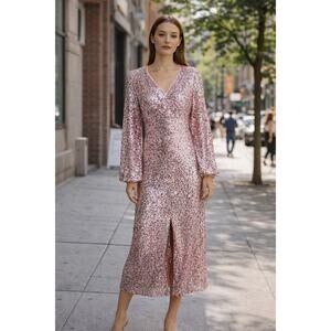 melloday sequin dress Melloday V-Neck Sequins Dress